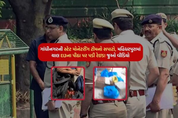 Gandhinagar's state monitoring team's surface, Mahidharpura's raid on liquor pita! Watch the video